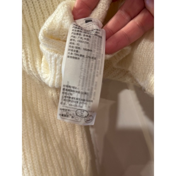 Abercrombie Fitch Cream Knit Cardigan Pearl Buttons Cropped Sweater Women - Picture 9 of 12